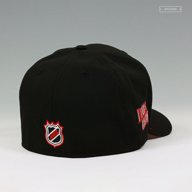 NEW JERSEY DEVILS DEVILS LEGION GLOW IN THE DARK JET BLACK RADIANT RED NEW ERA FITTED CAP