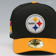 PITTSBURGH STEELERS NFL KICKOFF 1995 JET BLACK ARGENT GOLD NEW ERA FITTED CAP