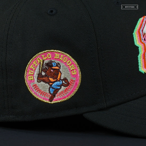 BUFFALO BISONS CASCADING JET BLACK NEW ERA FITTED CAP