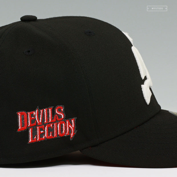 NEW JERSEY DEVILS DEVILS LEGION GLOW IN THE DARK JET BLACK RADIANT RED NEW ERA FITTED CAP