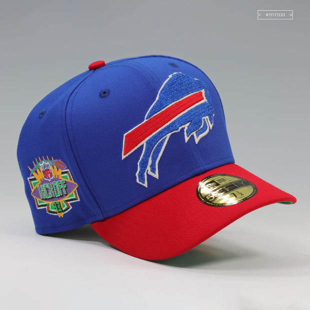 BUFFALO BILLS NFL KICKOFF 1993 BLUE SAPPHIRE RADIANT RED NEW ERA FITTED CAP