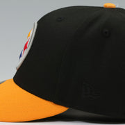 PITTSBURGH STEELERS NFL KICKOFF 1995 JET BLACK ARGENT GOLD NEW ERA FITTED CAP