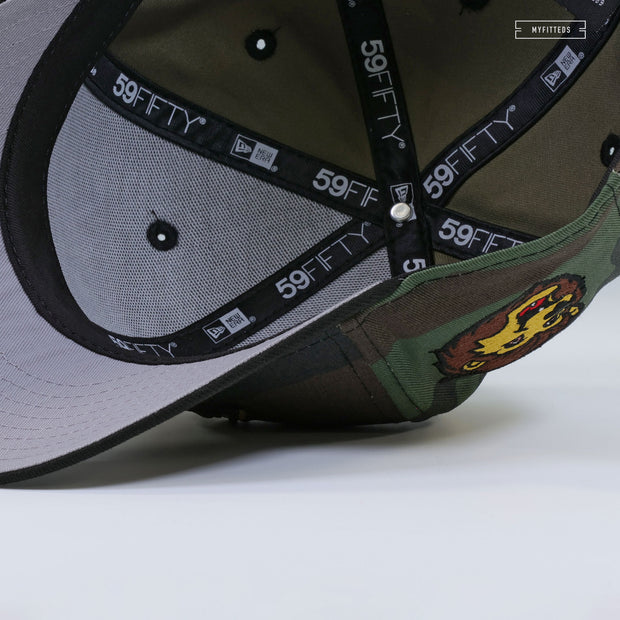 LOS ANGELES KINGS PENDANT WOODLAND CAMO BAILEY THE MASCOT NEW ERA FITTED CAP
