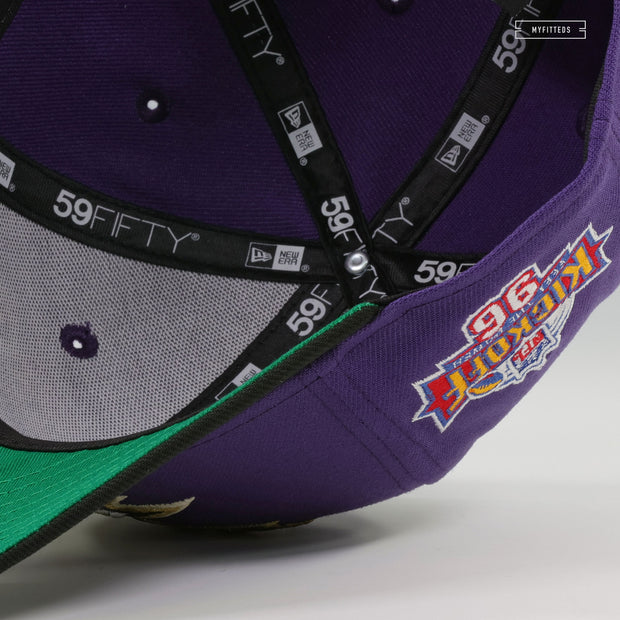 BALTIMORE RAVENS NFL KICKOFF 1996 PURPLE ORCHID JET BLACK NEW ERA FITTED CAP