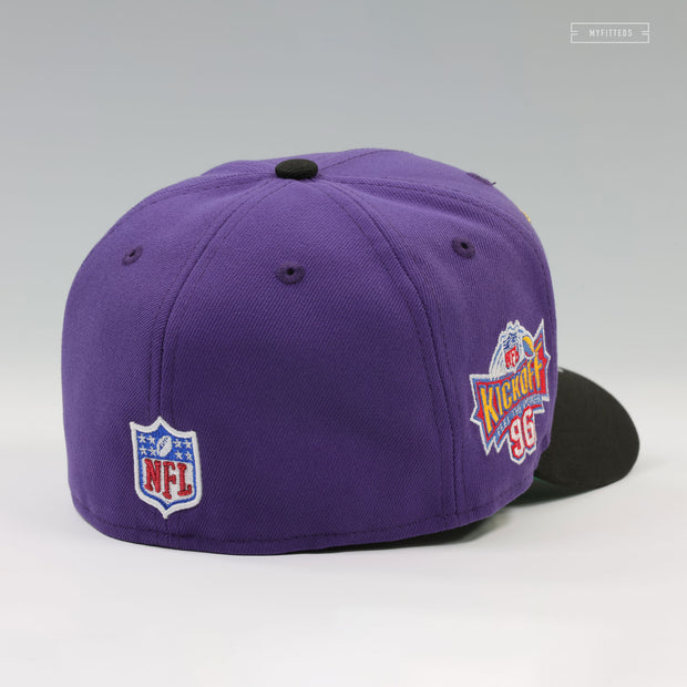BALTIMORE RAVENS NFL KICKOFF 1996 PURPLE ORCHID JET BLACK NEW ERA FITTED CAP