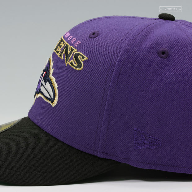 BALTIMORE RAVENS NFL KICKOFF 1996 PURPLE ORCHID JET BLACK NEW ERA FITTED CAP