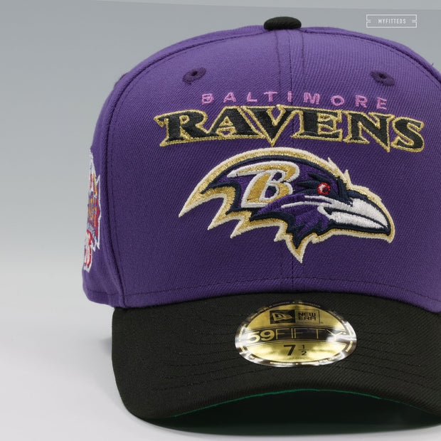 BALTIMORE RAVENS NFL KICKOFF 1996 PURPLE ORCHID JET BLACK NEW ERA FITTED CAP