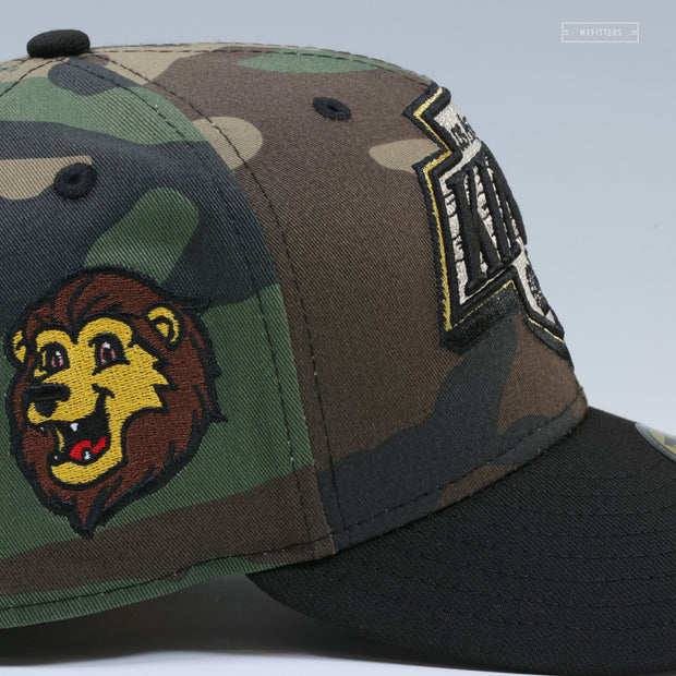 LOS ANGELES KINGS PENDANT WOODLAND CAMO BAILEY THE MASCOT NEW ERA FITTED CAP