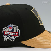NEW ORLEANS SAINTS NFL KICKOFF 1999 JET BLACK GOLDEN METALLIC NEW ERA FITTED CAP
