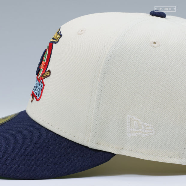 ATLANTA BRAVES 1995 WORLD SERIES CHAMPIONS OFF WHITE NIGHTSHADE NEW ERA FITTED CAP