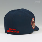 CHICAGO BLACKHAWKS CHICAGO STADIUM NIGHTSHADE SKATE MARKS NEW ERA FITTED CAP