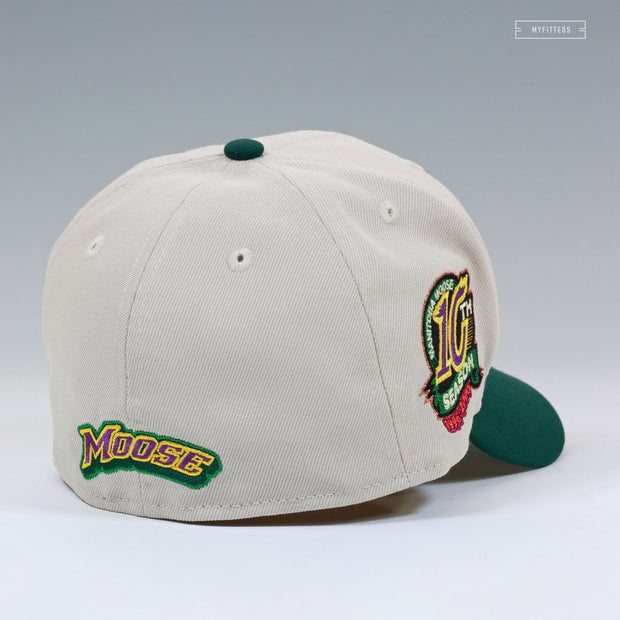 MANITOBA MOOSE 10TH ANNIVERSARY SANDSTONE FOREST GREEN NEW ERA FITTED CAP