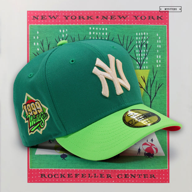 NEW YORK YANKEES 1999 WORLD SERIES WELCOME TO NEW YORK ROCKEFELLER CENTER NEW ERA FITTED CAP