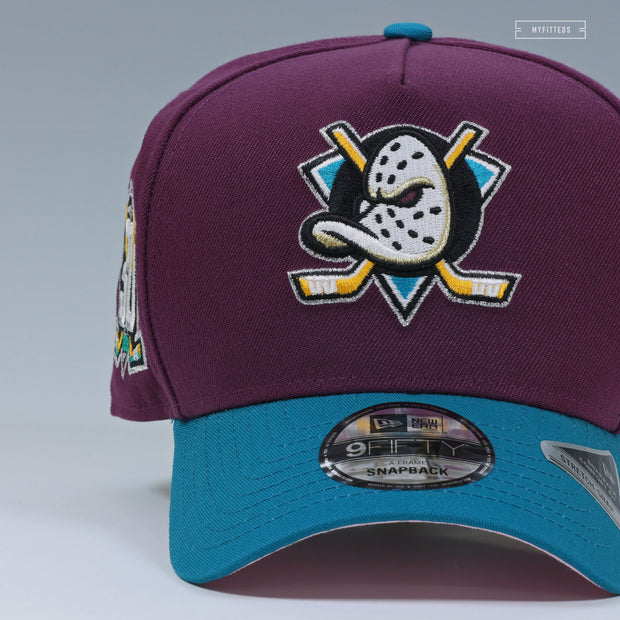 ANAHEIM MIGHTY DUCKS 30TH ANNIVERSARY SHY PINK UV NEW ERA 9FIFTY A-FRAME SNAPBACK