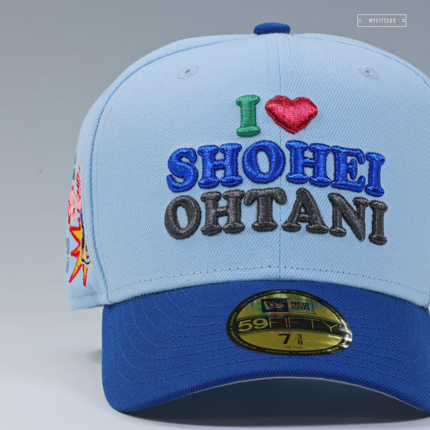 I LOVE SHOHEI OHTANI LOS ANGELES DODGERS ASTRO BOY INSPIRED NEW ERA FITTED CAP