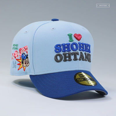 I LOVE SHOHEI OHTANI LOS ANGELES DODGERS ASTRO BOY INSPIRED NEW ERA FITTED CAP