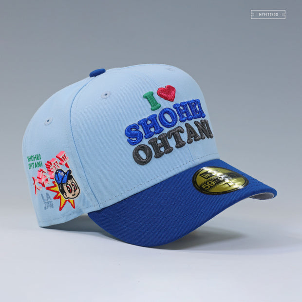 I LOVE SHOHEI OHTANI LOS ANGELES DODGERS ASTRO BOY INSPIRED NEW ERA FITTED CAP