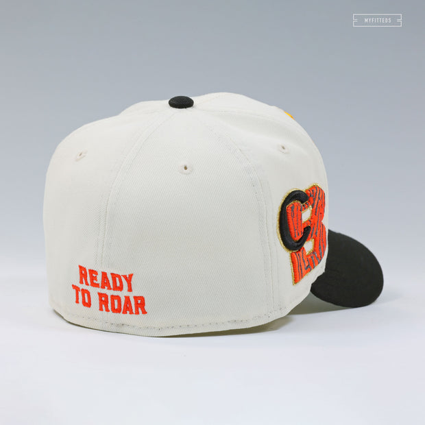 CINCINNATI BENGALS LIGATURE OFF WHITE READY TO ROAR NEW ERA FITTED CAP