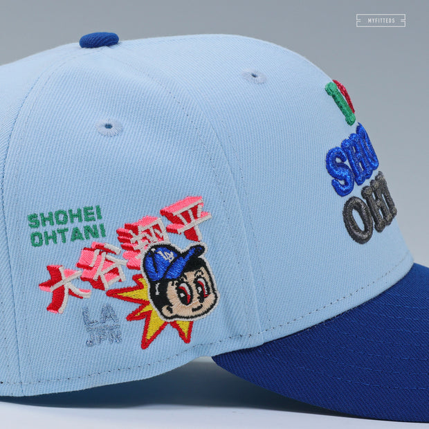 I LOVE SHOHEI OHTANI LOS ANGELES DODGERS ASTRO BOY INSPIRED NEW ERA FITTED CAP
