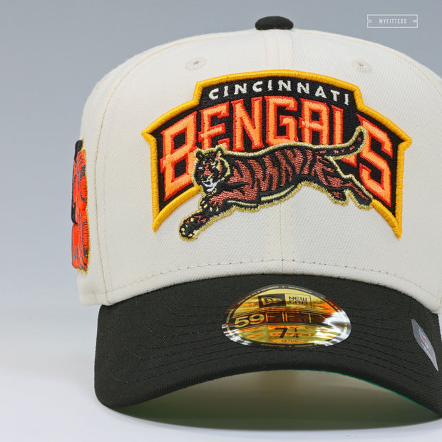 CINCINNATI BENGALS LIGATURE OFF WHITE READY TO ROAR NEW ERA FITTED CAP