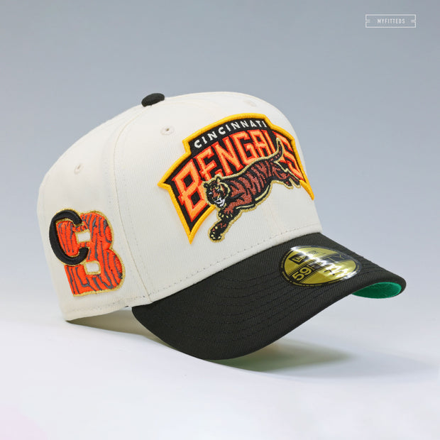 CINCINNATI BENGALS LIGATURE OFF WHITE READY TO ROAR NEW ERA FITTED CAP