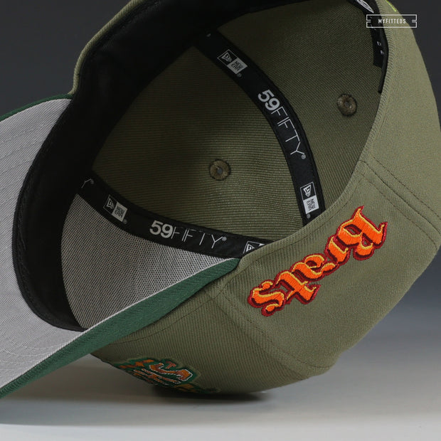 LAKE WINNEBAGO SHANTYMEN BRATS ARMY OLIVE MOUNTAIN GREEN NEW ERA FITTED CAP