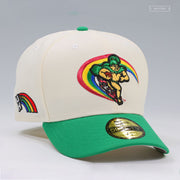 UNIVERSITY OF HAWAI'I RAINBOW WARRIORS OFF WHITE LUSH GREEN NEW ERA FITTED CAP