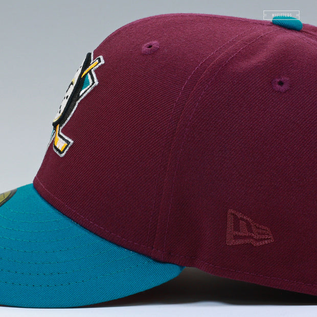 ANAHEIM MIGHTY DUCKS 30TH ANNIVERSARY JERSEY INSPIRED SHY PINK UV NEW ERA FITTED CAP