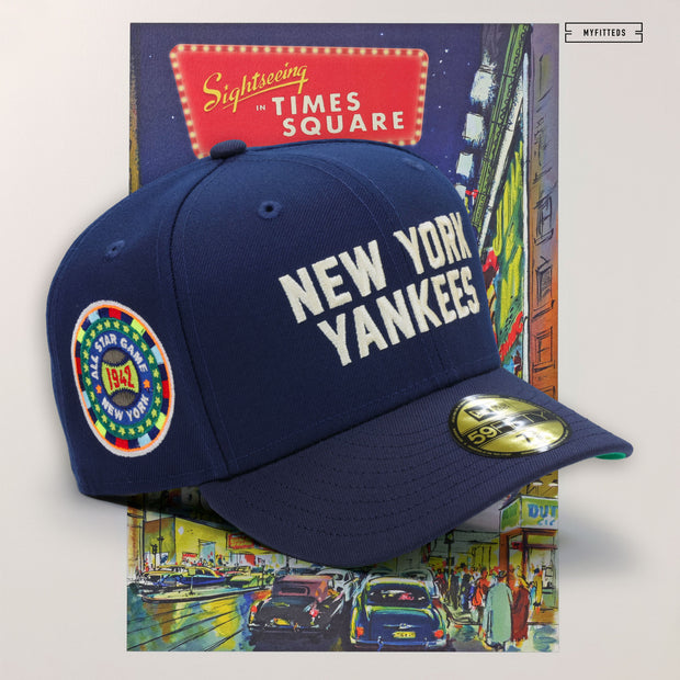 NEW YORK YANKEES 1942 MLB ALL-STAR GAME WELCOME TO NY TIMES SQUARE NEW ERA FITTED CAP