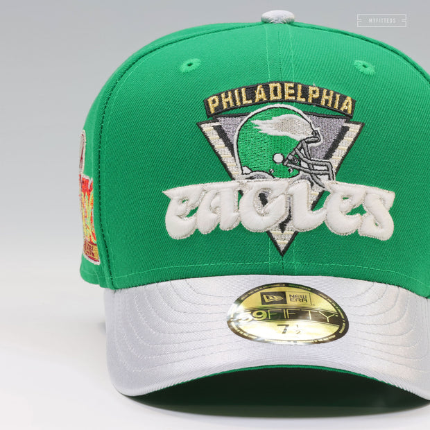 PHILADELPHIA EAGLES SUPER BOWL LIX CHAMPIONS BOTANY GREEN RETRO NEW ERA FITTED CAP
