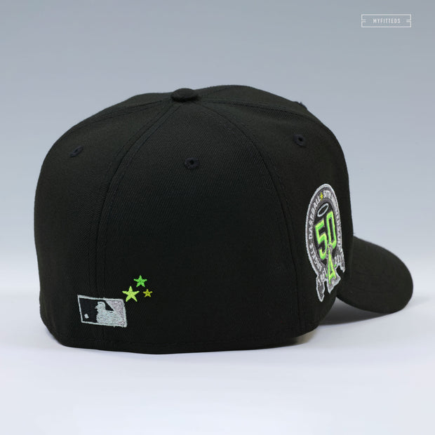 ANAHEIM ANGELS 50TH ANNIVERSARY NIKE AIR MAX 95 NEON YELLOW CASCADING NEW ERA FITTED CAP