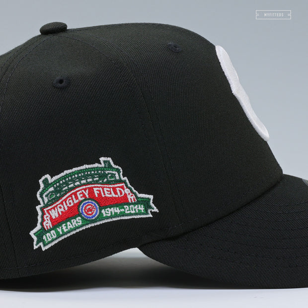 CHICAGO CUBS WRIGLEY FIELD CENTENNIAL CLASSIC BLACK AND WHITE NEW ERA FITTED CAP