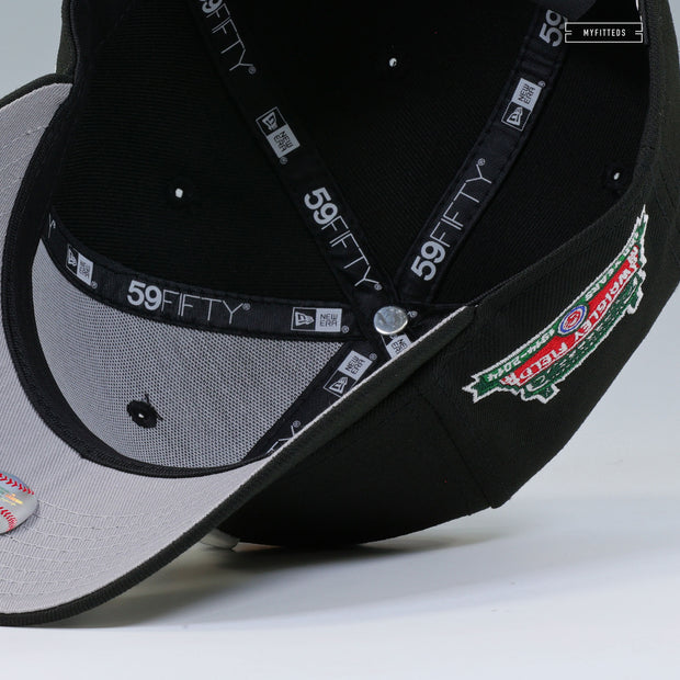 CHICAGO CUBS WRIGLEY FIELD CENTENNIAL CLASSIC BLACK AND WHITE NEW ERA FITTED CAP