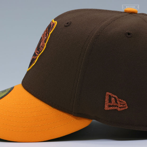 BOSTON BRUINS 1924-2024 CENTENNIAL MAHOGANY YUKON GOLD NEW ERA FITTED CAP