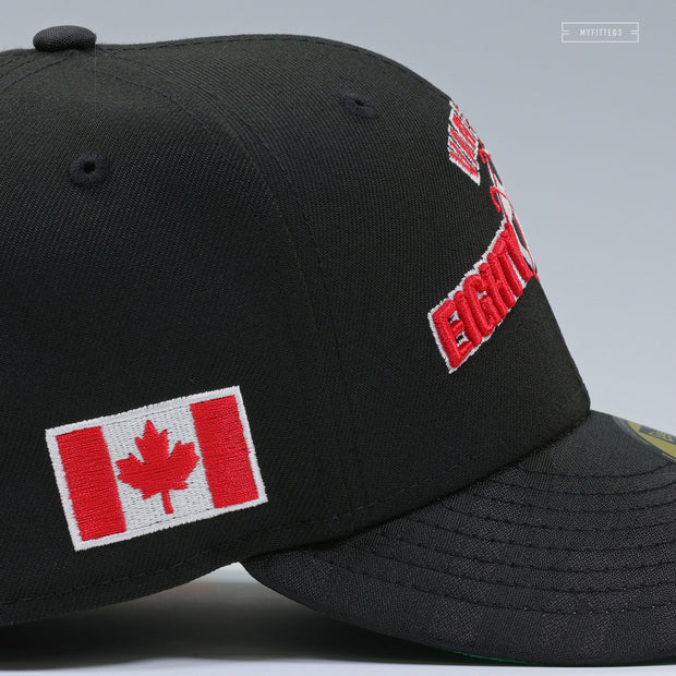 VANCOUVER EIGHTY SIXERS RETRO MLS JET BLACK RADIANT RED NEW ERA FITTED CAP