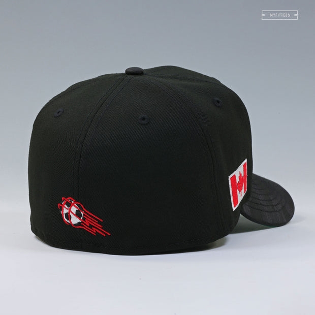 VANCOUVER EIGHTY SIXERS RETRO MLS JET BLACK RADIANT RED NEW ERA FITTED CAP