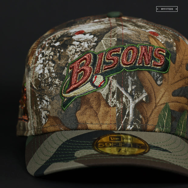 BUFFALO BISONS SWIRLING BISONS WORDMARK REALTREE® EDGE WOODLAND CAMO NEW ERA HAT