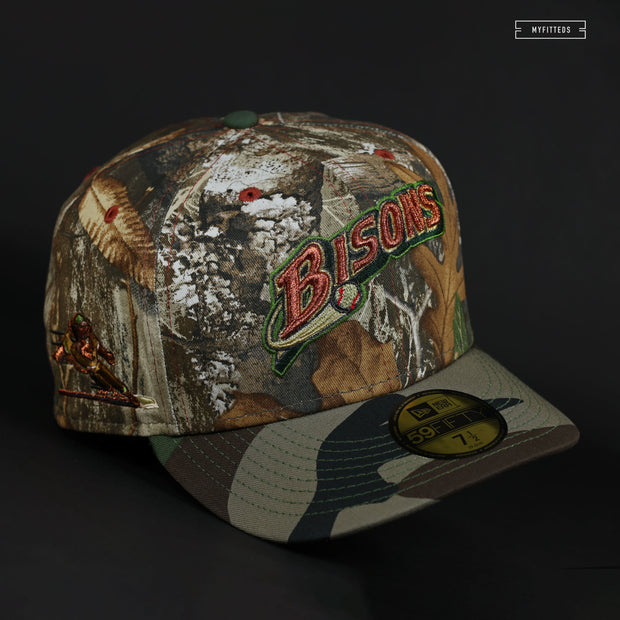 BUFFALO BISONS SWIRLING BISONS WORDMARK REALTREE® EDGE WOODLAND CAMO NEW ERA HAT