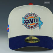 BUFFALO BILLS SUPER BOWL XXVIII LIGATURE REAR OFF WHITE NEW ERA FITTED CAP