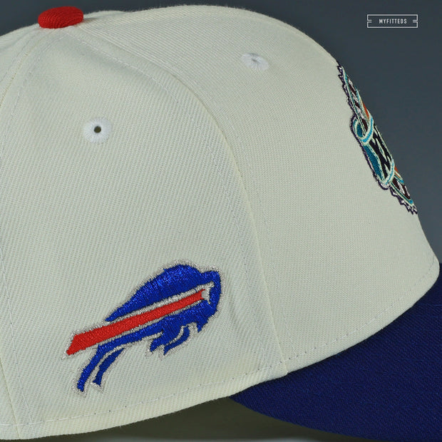 BUFFALO BILLS SUPER BOWL XXVIII LIGATURE REAR OFF WHITE NEW ERA FITTED CAP