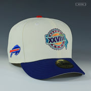 BUFFALO BILLS SUPER BOWL XXVIII LIGATURE REAR OFF WHITE NEW ERA FITTED CAP