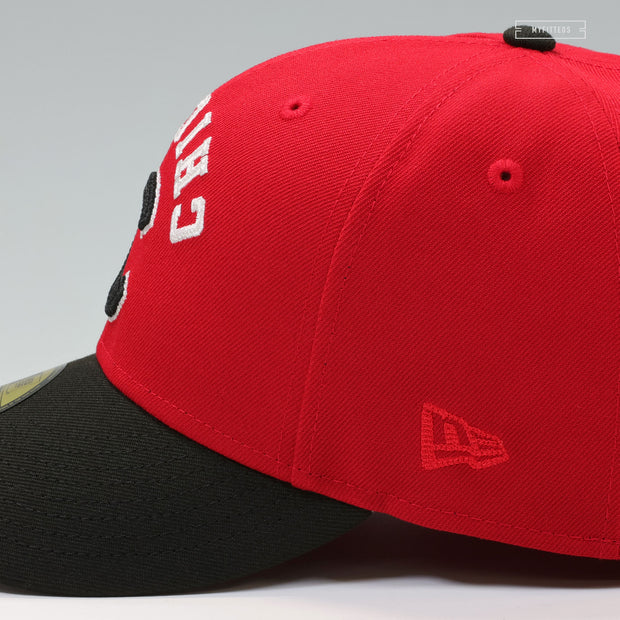 CHICAGO CUBS FLIPPED AND MIRRORED 1990 MLB ALL-STAR GAME SCARLET JET BLACK NEW ERA CAP