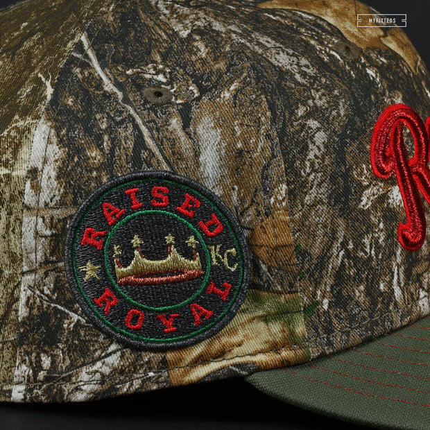 KANSAS CITY ROYALS RAISED ROYAL RETURN OF THE JEDI REALTREE NEW ERA FITTED CAP