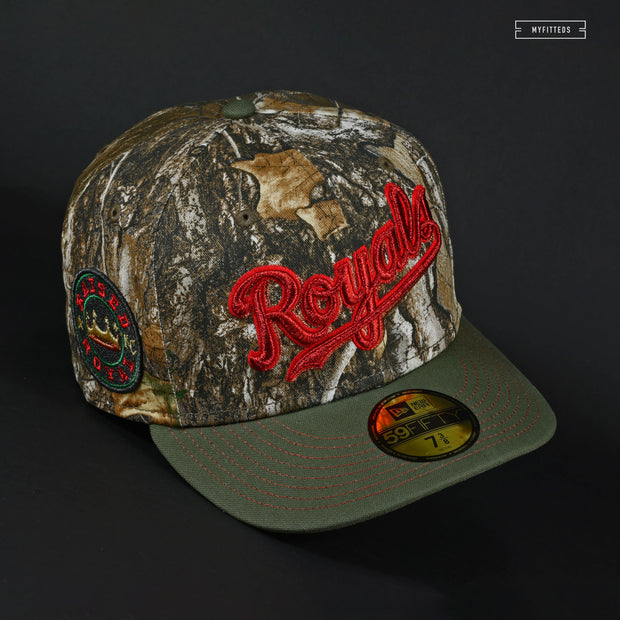 KANSAS CITY ROYALS RAISED ROYAL RETURN OF THE JEDI REALTREE NEW ERA FITTED CAP