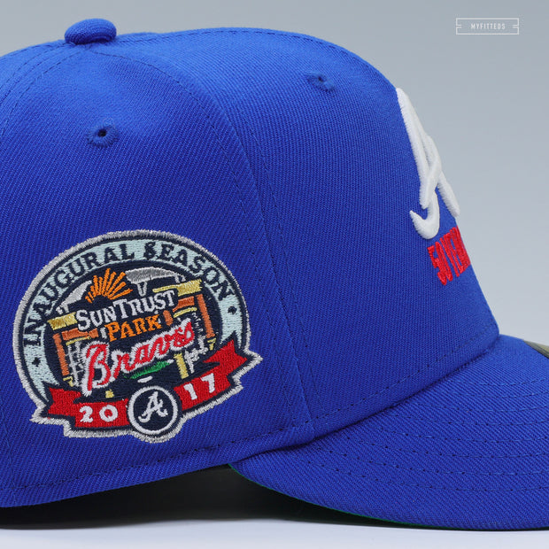 ATLANTA BRAVES 50 SEASONS IN ATLANTA 2017 SUNTRUST PARK INAUGURAL SEASON NEW ERA CAP