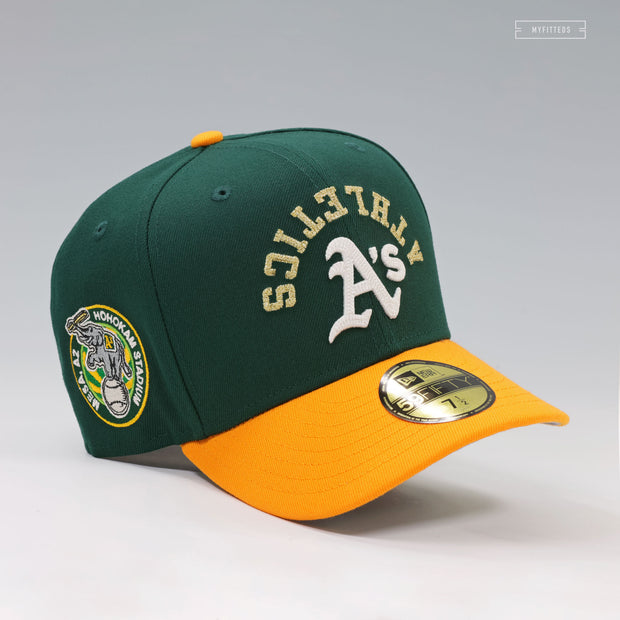 OAKLAND ATHLETICS HOHOKAM STADIUM MESA, AZ UPSIDE DOWN ARCH NEW ERA FITTED CAP