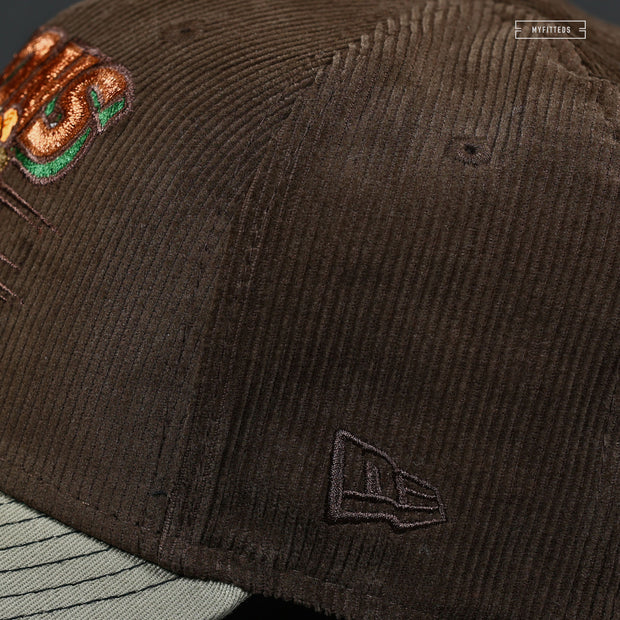 BUFFALO BISONS SLIDING BISON MAHOGANY CORDUROY WOODLAND CAMO NEW ERA FITTED CAP