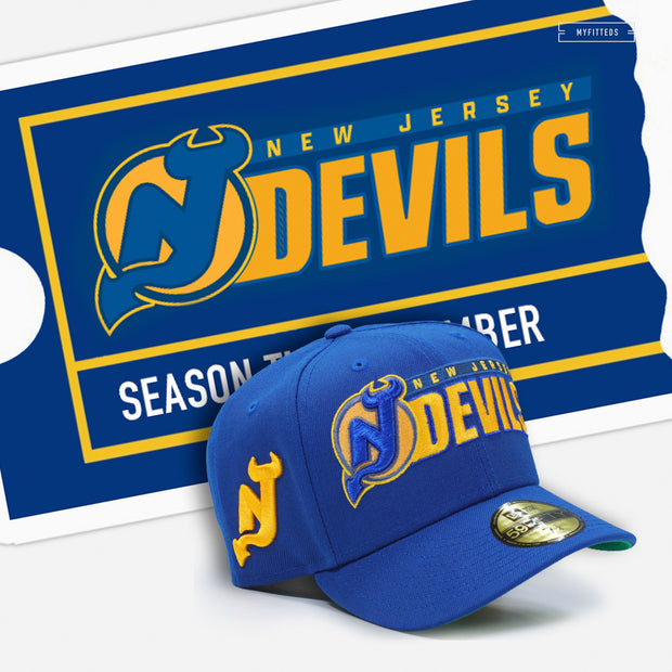 NEW JERSEY DEVILS NHL BLOCKBUSTER INSPIRED NEW ERA FITTED CAP