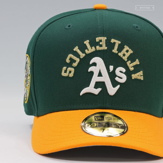 OAKLAND ATHLETICS HOHOKAM STADIUM MESA, AZ UPSIDE DOWN ARCH NEW ERA FITTED CAP