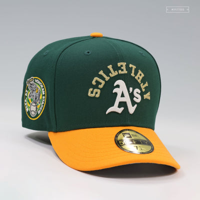 OAKLAND ATHLETICS HOHOKAM STADIUM MESA, AZ UPSIDE DOWN ARCH NEW ERA FITTED CAP